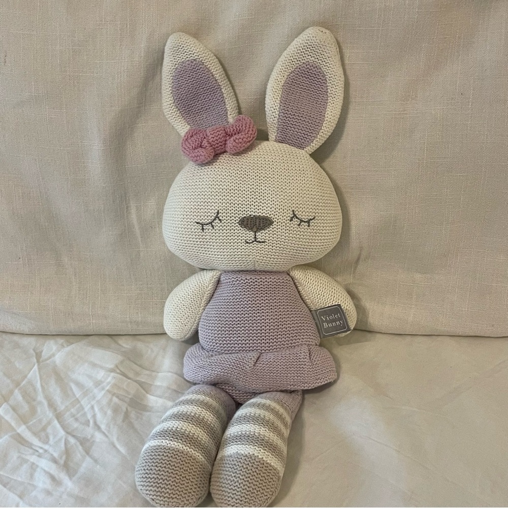 Violet Plush Knit Bunny
